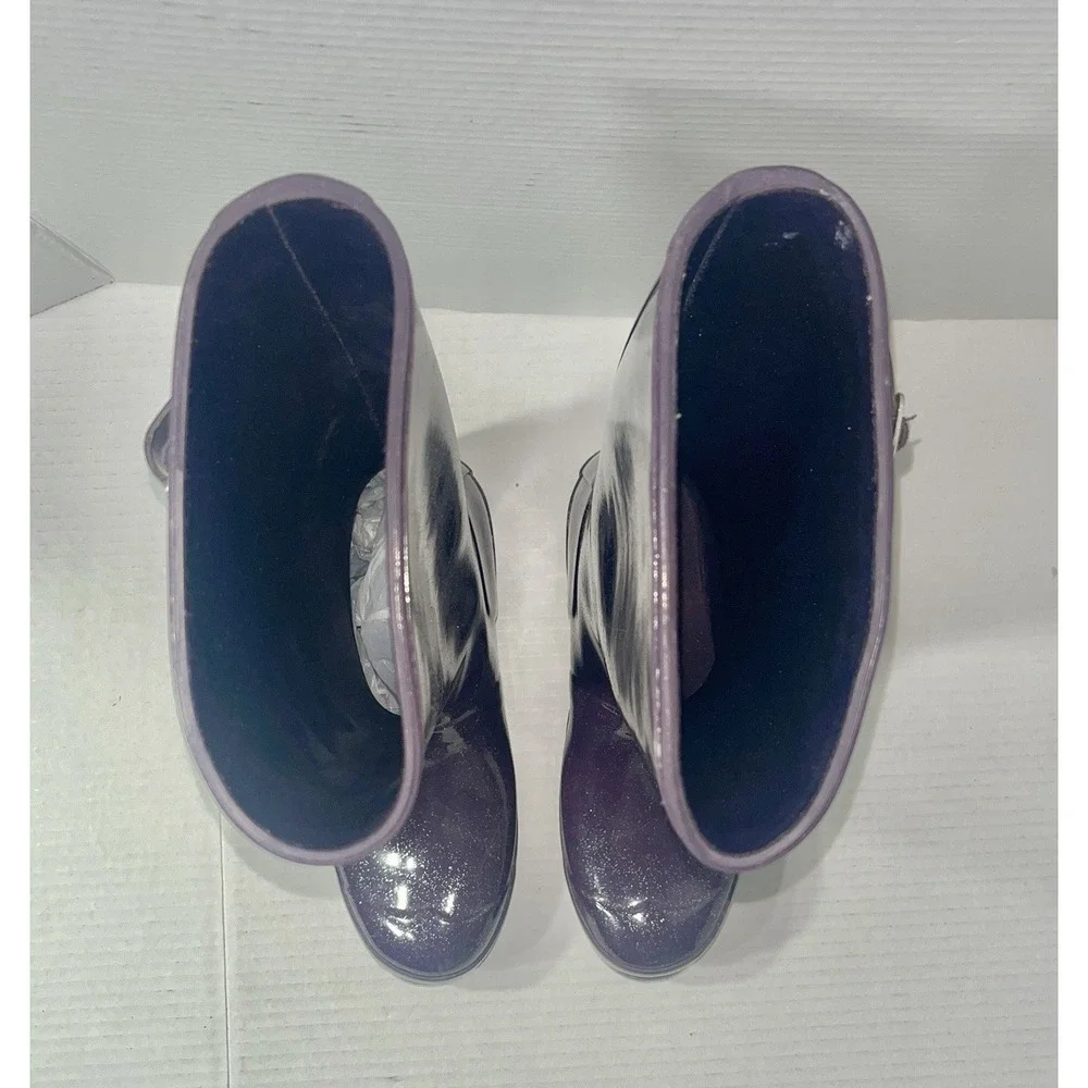 Hunter Rain Boots Women's 5‎ Purple Glitter Wellington Waterproof Quiet Luxury